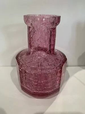 Buy Vintage Pink Crackle Glass Vase • 18.64£