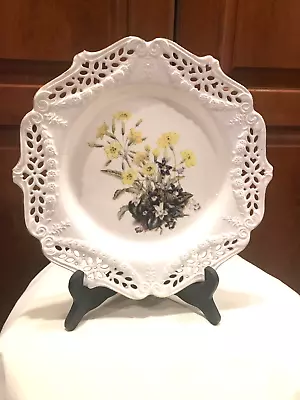 Buy ROYAL CREAMWARE PLATE THE FLORAL GIFT PRIMROSES Paul Jerrard Pierced Rims 10.5  • 13.98£