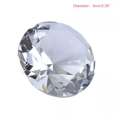Buy Crystal Clear Paperweight Faceted Cut Glass Giant Diamond Jewelry Decor CraftJY • 6.38£