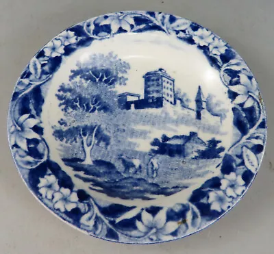 Buy Antique Pottery Pearlware Blue Transfer Hackwood Institution Dinner Plate 1825 • 28£