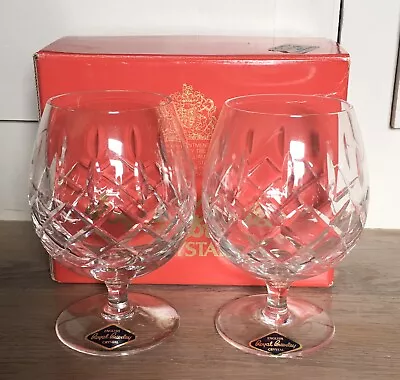 Buy 2 Royal Brierley Crystal Brandy Glasses Boxed Unused Original Sticker • 10£