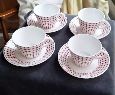 Buy Vintage Gustavsberg Sweden Stig Lindberg EVA Coffee Cups With Saucers X 4 Mid C • 75£