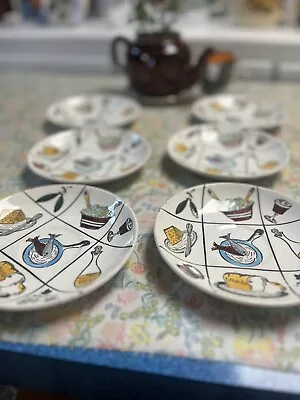 Buy SET OF 6 RETRO 1950's Washington Pottery Hanley SAUCERS VGC • 18£