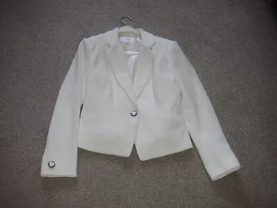 Buy Ladies M&s Marks And Spencer Ivory/cream Jacket Size 12 Guc • 10£