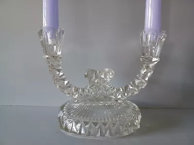 Buy Beautiful Vintage Crystal Glass Candle Holder Candelabra  • 18.90£