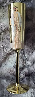 Buy Clintons Art Deco Lady Gold Champagne Flute Glass New In Box Unused • 18£