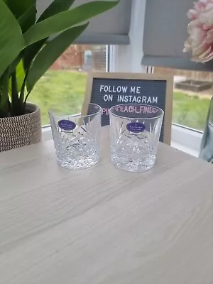 Buy 2 X Royal Doulton Crystal Tumblers Monique Pattern Whisky Whiskey Glasses  • 20£