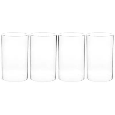 Buy 4 Piece Set Hurricane Candle Holders Contemporary Glass Candle Tube Shade • 12.31£