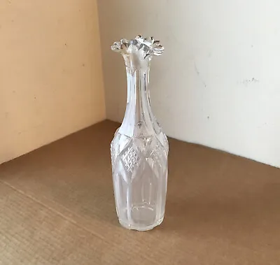 Buy Antique Cut Glass Crystal Tall Decanter • 10£