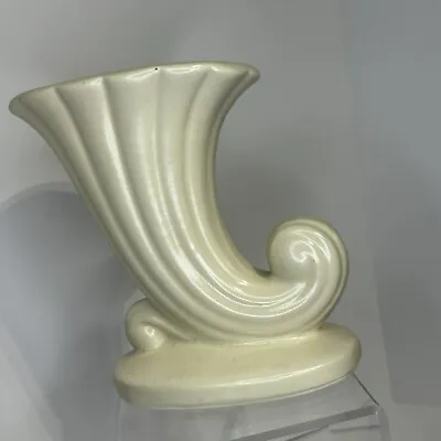 Buy Vintage Shawnee USA Pottery Ivory 'Horn Of Plenty' Cornucopia Planter Vase *READ • 16.77£