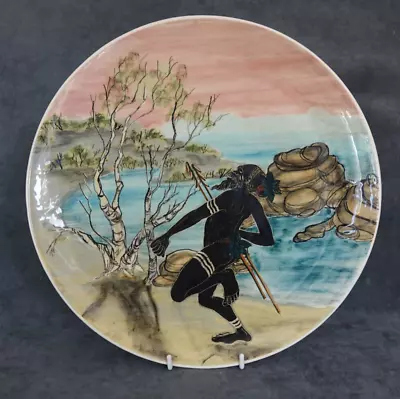 Buy LARGE 60's 12  SIGNED MARTIN BOYD  AUSTRALIAN  POTTERY PLATE INDIGENOUS HUNTER • 75£