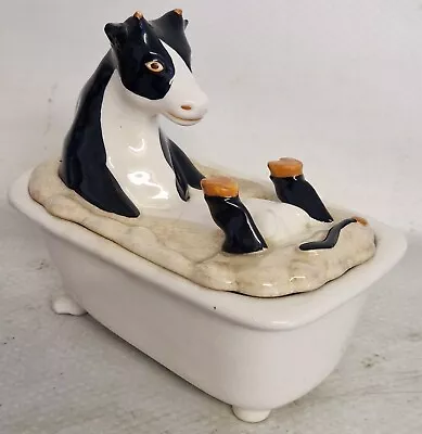 Buy Vintage Carlton Ware Lustre Pottery Cow In Bath Butter/Cheese Dish 1976 • 20£