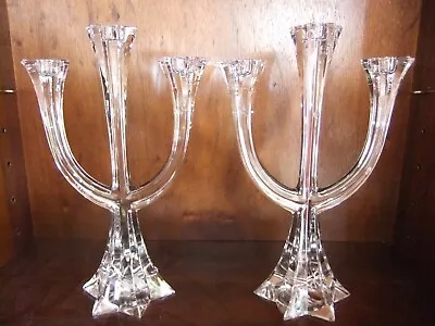 Buy Villeroy & Boch Pair Of Lead Crystal Three Branch Candelabra • 80£