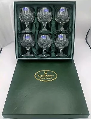 Buy 6x Royal Doulton Finest Crystal Brandy, Cognac, Whiskey Glasses Boxed Clean ⭐⭐⭐⭐ • 72.25£