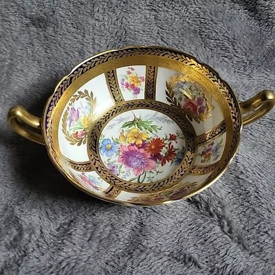 Buy Paragon Vintage Soup Coupe Bowl White & Gold Gilded Floral Pattern  • 27£