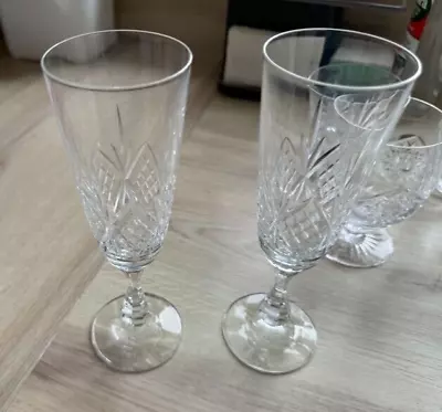 Buy Cut Glass Champagne Flutes • 9.99£