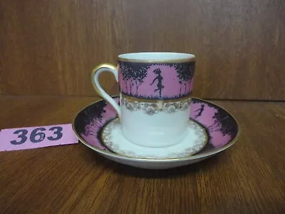 Buy REDUCED Art Deco Phoenix China Pink Lustre Silhouette Coffee Cup & Saucer • 8.95£