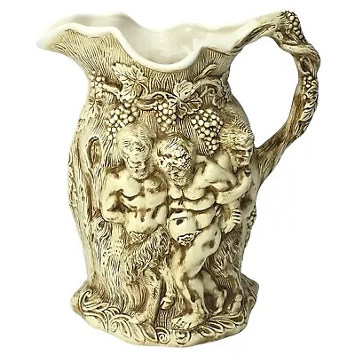 Buy Minton 8.5” Silenus & Bacchus Greek God Of Wine Brown & Cream Wine Pitcher • 139.79£