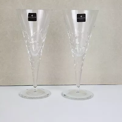 Buy Set Of 2 Royal Doulton Pattern Central Park Crystal Champaign Flutes  • 13.05£