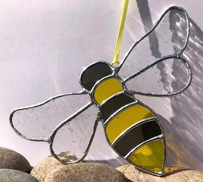 Buy Honey Bee Handmade Stained Glass Suncatcher *Lead-free* *Genuine Glass* • 26£