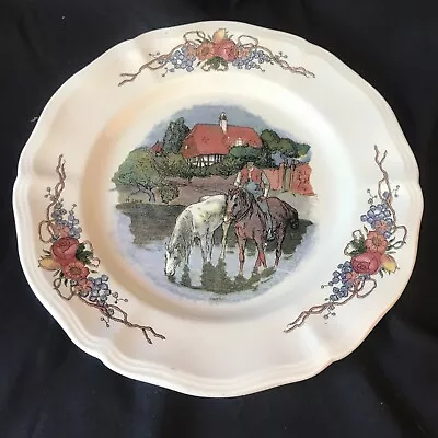 Buy Vintage Sarreguemines Obernai Dinner Plate With Horses 20cm - Signed By H Loux • 9.99£