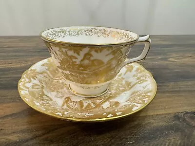 Buy Royal Crown Derby Bone China Gold Aves Cup & Saucer Set English England Coffee F • 74.55£