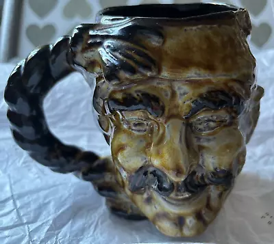 Buy Large Vintage Pirate Beer Mug By Guernsey Pottery Brown C12cm High • 18.95£