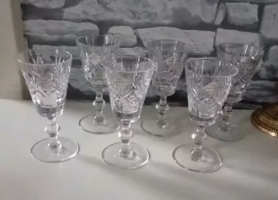 Buy Vintage Edinburgh International Crystal Sherry Glasses Set Of 6 • 28£