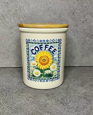 Buy TG Green Cloverleaf Sunflowers Earthenware Coffee Storage Jar With Lid • 8.99£