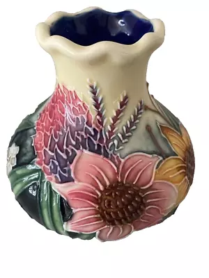 Buy Old Tupton Ware Vase “Summer Bouquet” Squat Bud Vase Hand Painted • 12£