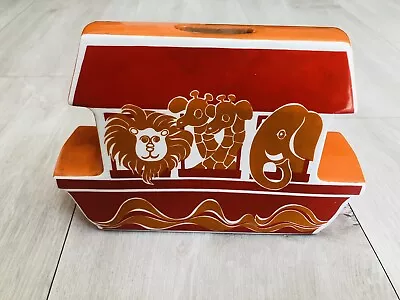 Buy Carlton Ware Vintage Ceramic Noah’s Ark Box Orange Money  Box Original Stopper • 44.99£