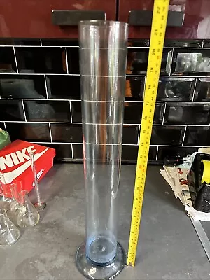 Buy Vintage Assorted Lab Chemistry Glassware Very Tall Flat Bottom Tube Blue Glass ? • 35£