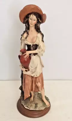 Buy Vintage Capodimonte Large Figurine Peasant Girl With Jug Pitcher 15  Signed • 30£