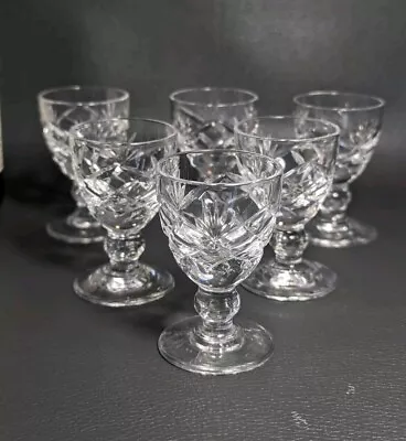 Buy 6 Tiny Vintage Glasses. Cut Crystal, Great Quality. Shot Size. Look Unused • 12.99£