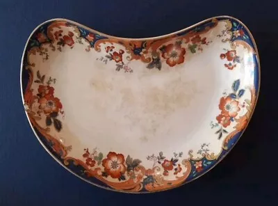 Buy Antique Booths Silicon China Flower Pattern Kidney Dish With Gold Edging • 8£