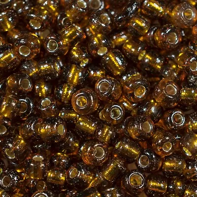 Buy 4mm 6/0 GOLDEN BROWN Silver-Lined Glass Seed Beads ? Approx. 700 Beads 50g Pack • 2.48£