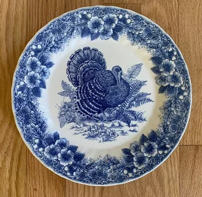 Buy Thanksgiving Queens Dinner Plate Myott Factory Archive Blue Ceramic 10” Diameter • 23.29£