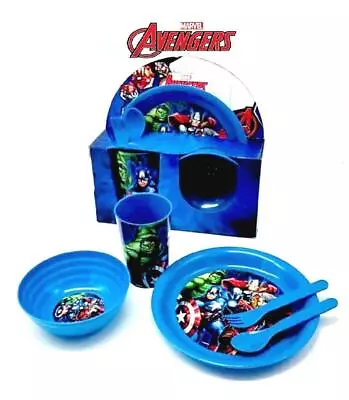 Buy New Design Kids Character Marvel Avengers 5PC Plastic Breakfast Set Hulk,Iron Ma • 10.99£