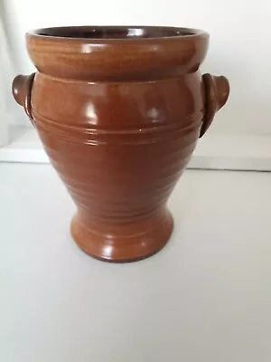 Buy Vintage Handmade Pottery Vase Mid Century Brown  17 Cm Tall • 19.99£