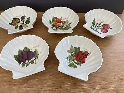 Buy 5 Portmeirion Pomona Fruits Scallop  Shell Dishes -Vintage Made In England RARE • 45£