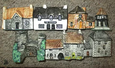 Buy Tey Pottery Britain In Miniature 7 X Ornaments Village COTTAGE PUB CASTLE MILL • 20£