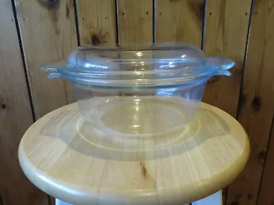 Buy Round, Pyrex Casserole Dish With Lid, Clear Glass About 1.25 Litre Capacity • 12£