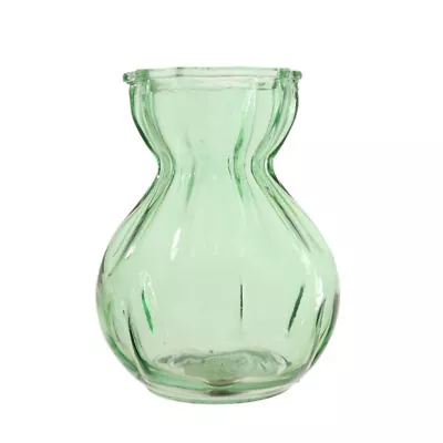 Buy Textured Shell Green Glass Flower Bud Vase Jar Home Decoration Decor Ornament • 7.99£