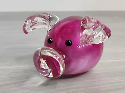 Buy Pig Head Glass Pink Paperweight P1727 • 12.95£