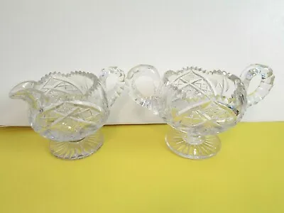 Buy Antique American Cut Glass Crystal Cream And Sugar Set • 23.30£