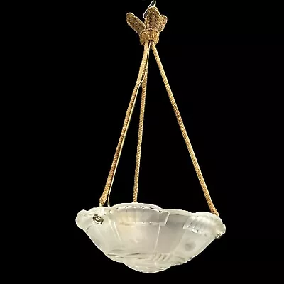 Buy Art Deco Sabino Paris Ceiling Light Bowl Hanging Lamp 1930er • 720.53£
