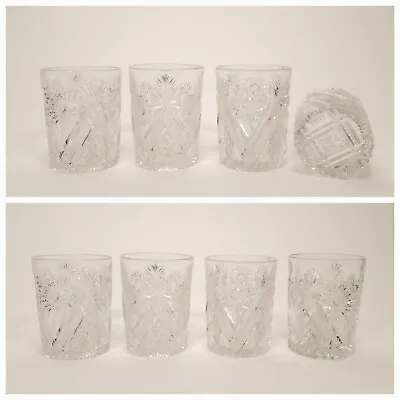 Buy 4 Antique American Brilliant Cut Crystal Whiskey Glasses Rocks Tumblers - Flawed • 65.50£