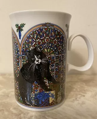 Buy Dunoon Scotland Coffee Tea Mug Black Cat Taxedo Cat Christmas 1992 Bone China • 8.39£