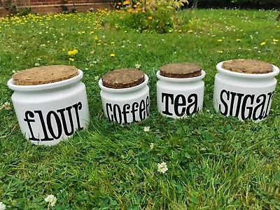 Buy Gorgeous Vintage T.G. Green 'Spectrum' Canisters - Tea, Coffee, Sugar, Flour • 35£