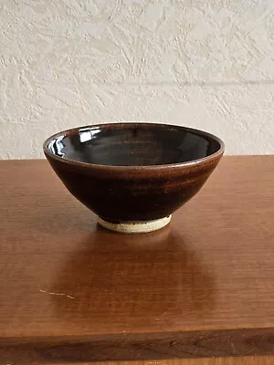 Buy Ursula Mommens Studio Pottery Stoneware Bowl With Tenmoku Glaze - 17cm Diameter • 40£